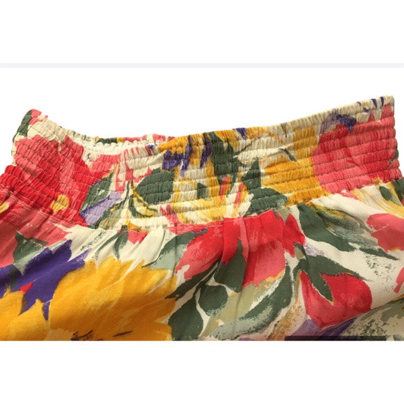 SALE. Vintage White & Pink FLORAL Skirt w/ POCKETS - Pastel A-Line Skirt - S/M - Picture 7 of 7